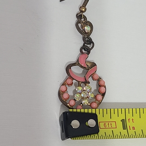 Heart Rhinstone Earrings - Picture 7 of 8